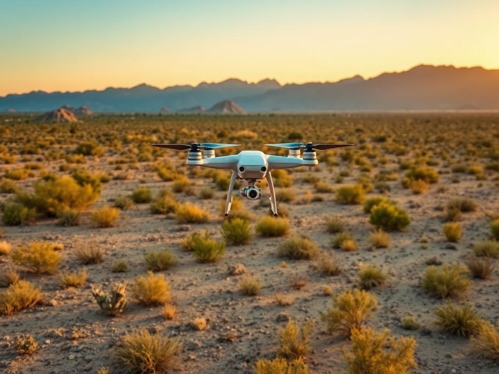Professional aerial drone photograph of the same vacant land