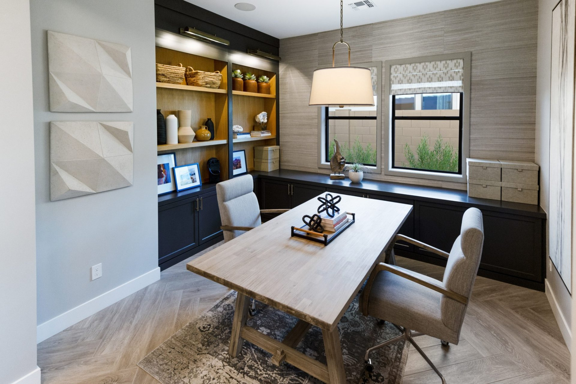 Virtually staged home office